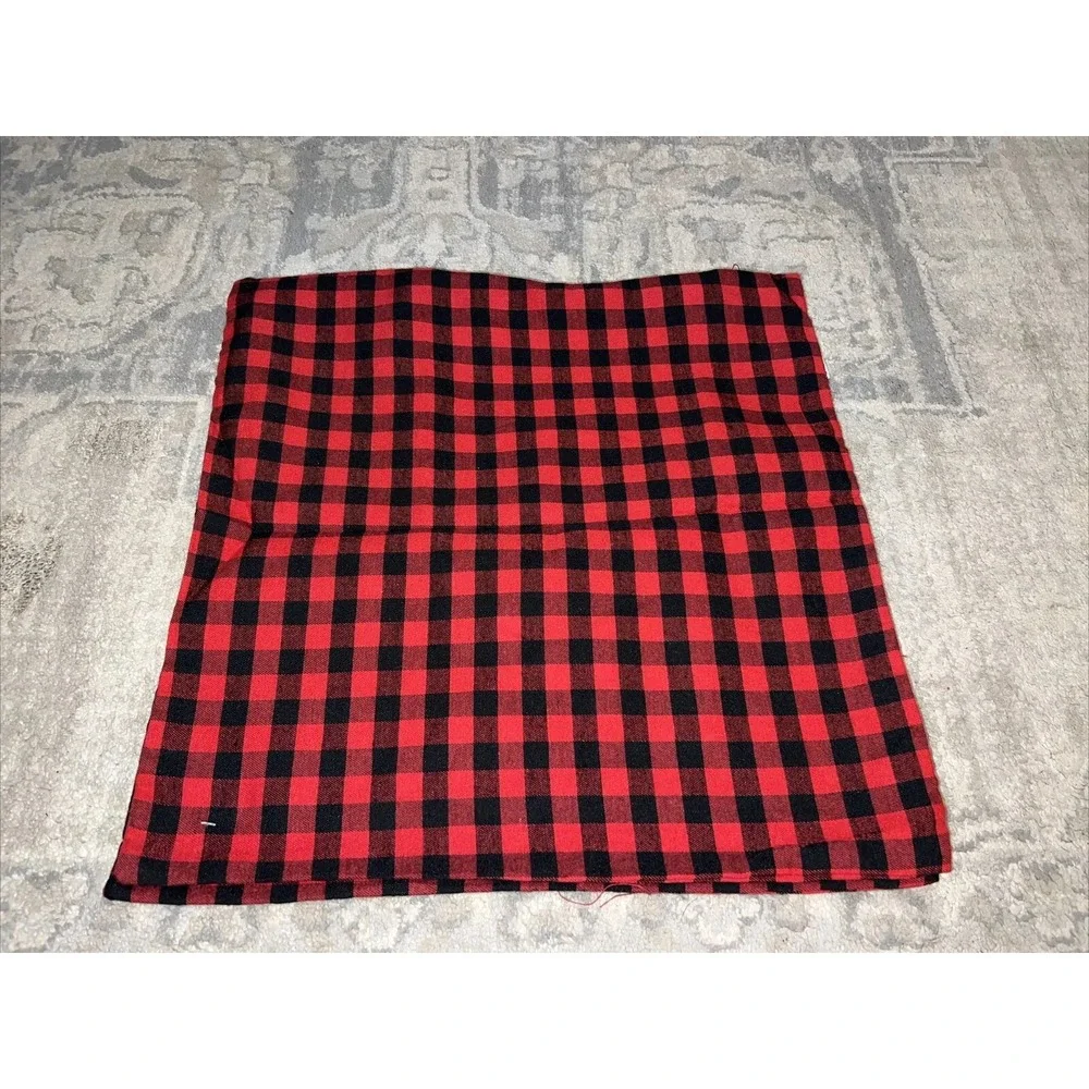 NEW Pair Mainstays‎ Buffalo Plaid Checked Red Black 17